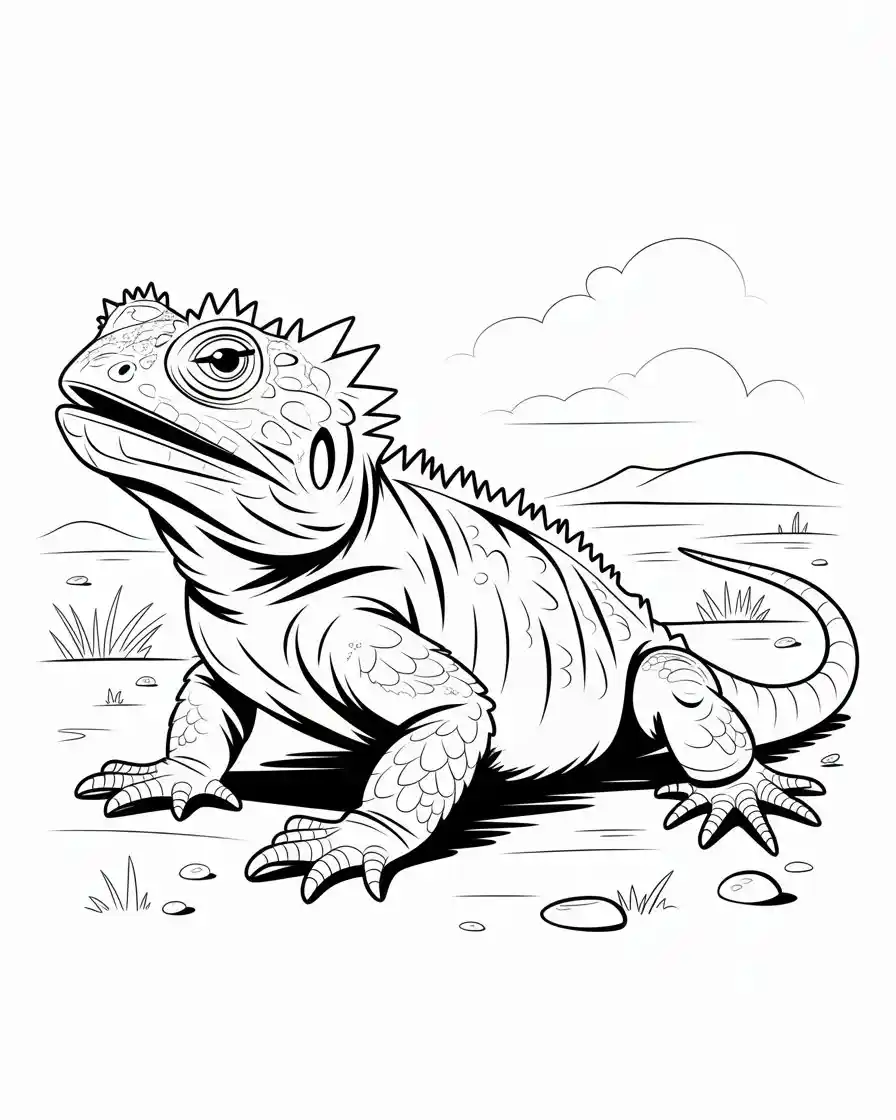 texas horned lizard desert coloring page