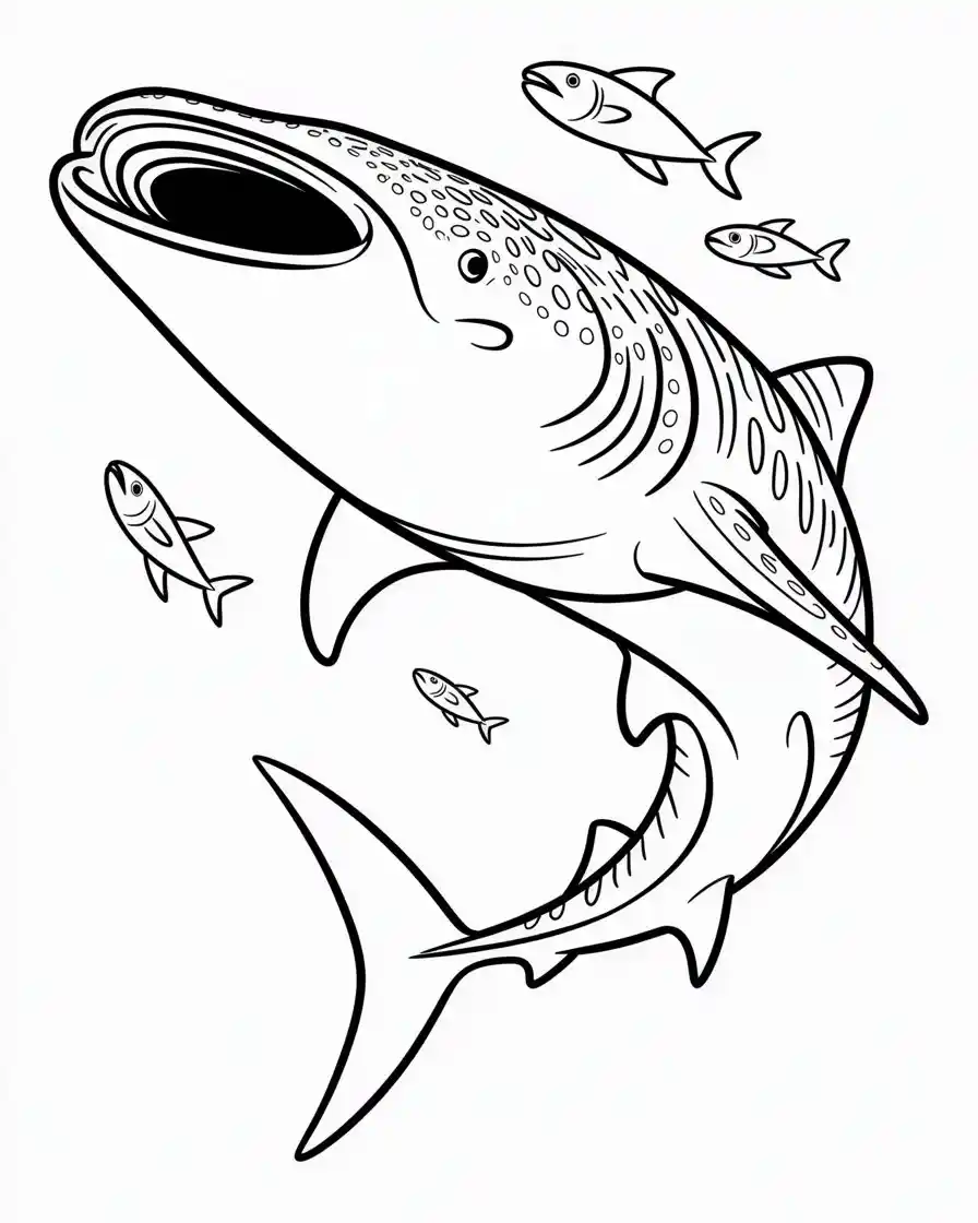 whale shark coloring page 1