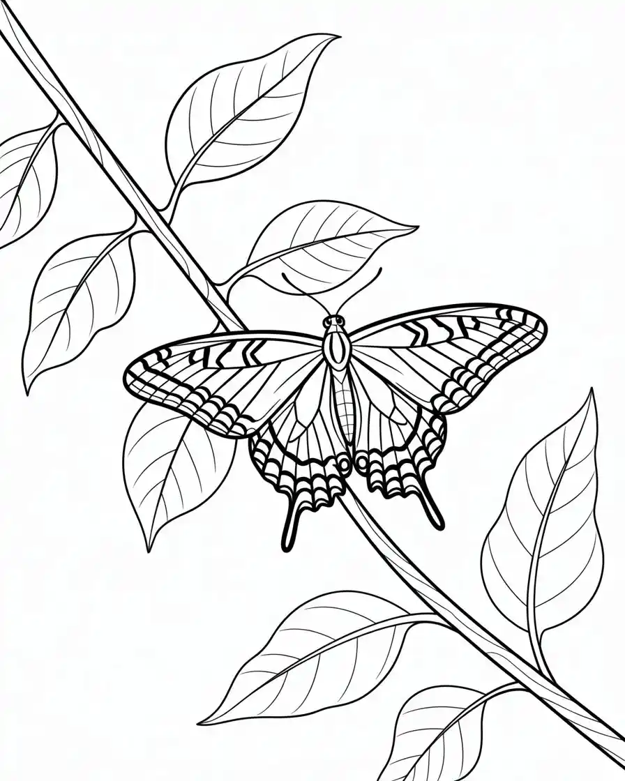 zebra swallowtail butterfly for coloring page