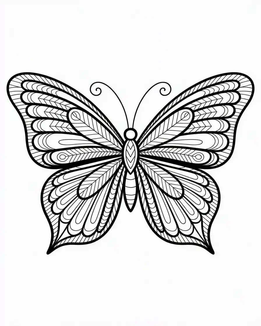 zentangle butterfly coloring page