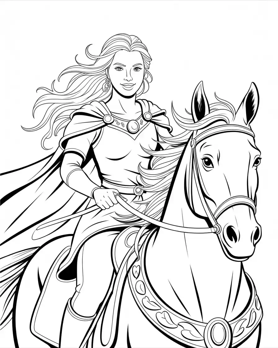 warrior princess riding horse