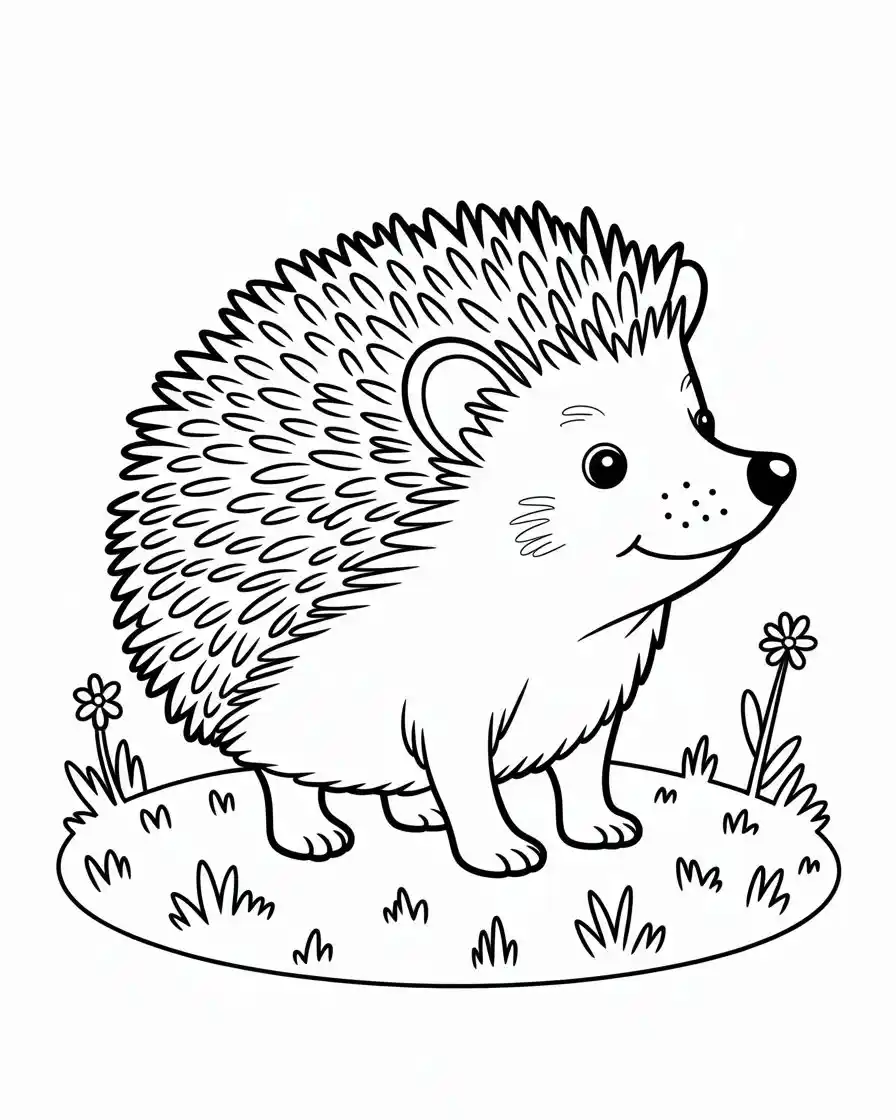cute hedgehog coloring page