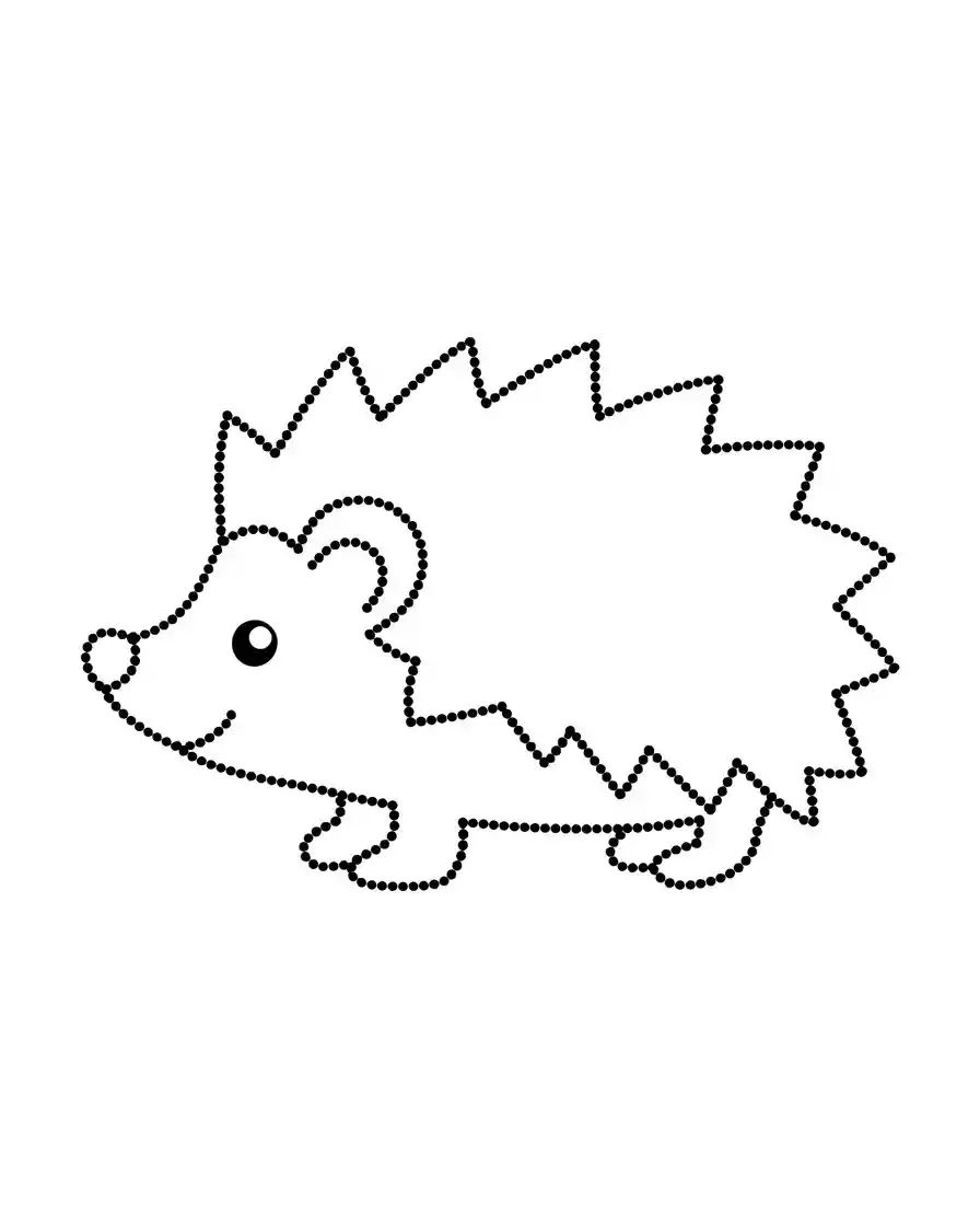 hedgehog tracing coloring page
