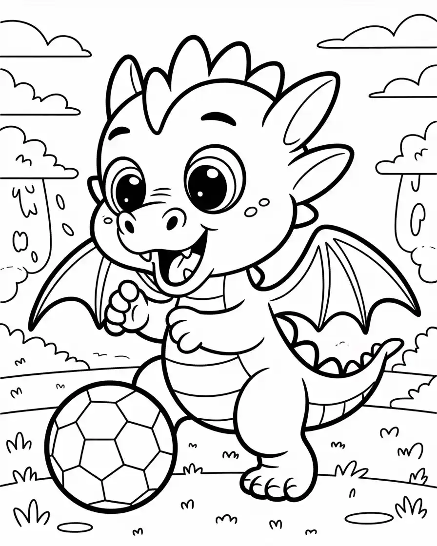 soccer baby dragon